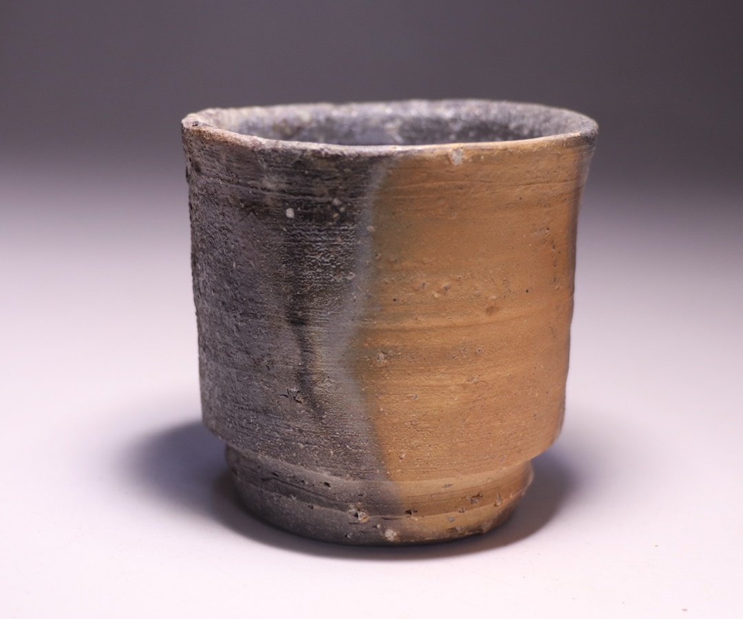 金重愫 備前ぐい呑 備前焼 共箱(四方桟盛蓋) 栞 w023 金重愫 備前