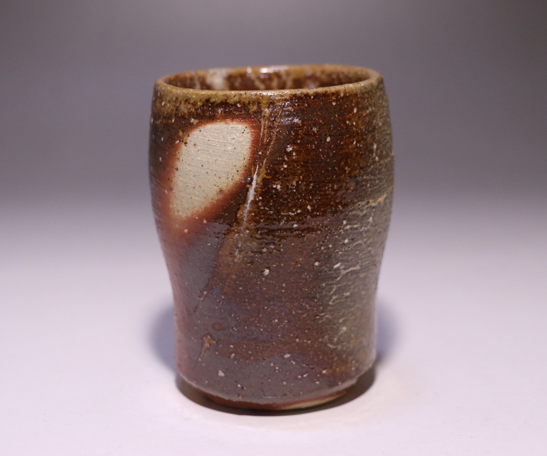 人間国宝 伊勢崎淳 備前焼 花生 共箱 耳付花入 花器 花瓶 華道具