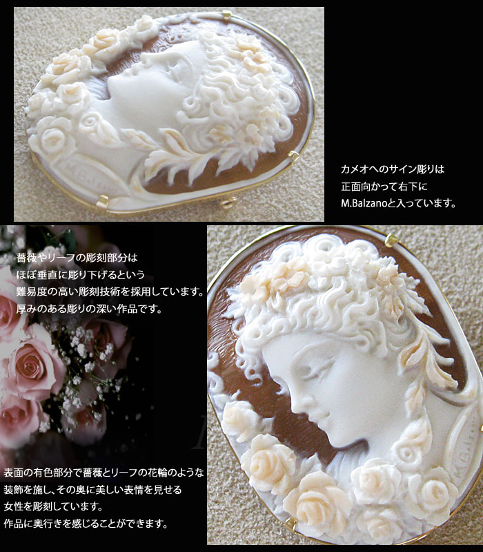 シェル三層カメオSOL 人気 チロ・ソルヴィーノ作ルース シェル三層