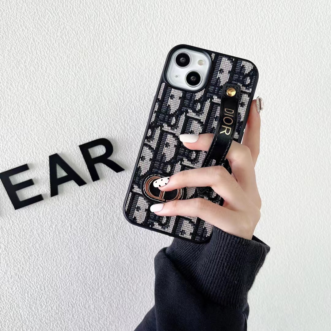 Dior Phone Case iPhone 13 11 12 14 15 Pro Max Plus Hand Strap
