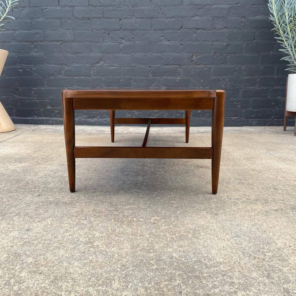 Mid-Century Modern Sculpted Walnut Coffee Table by Bassett
