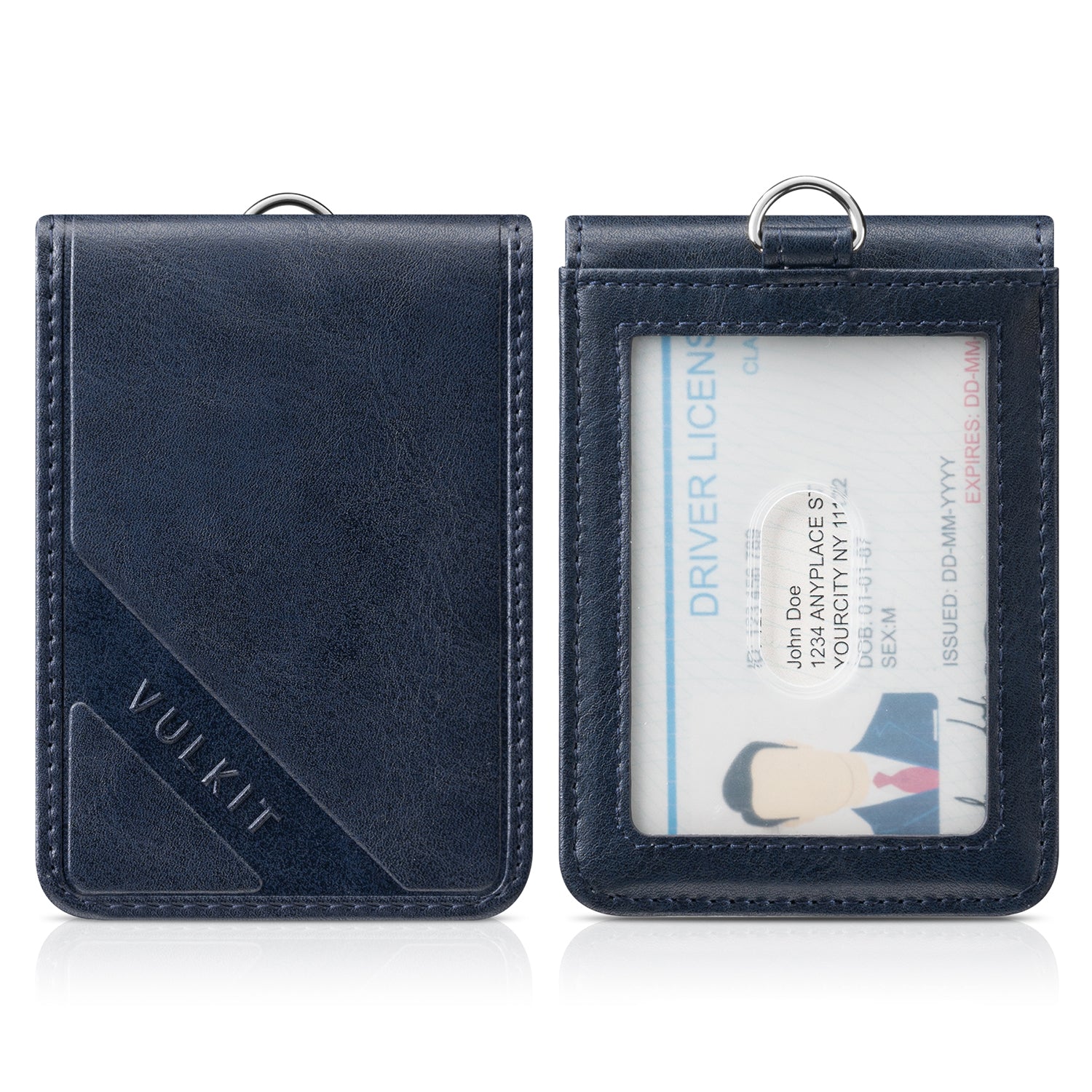 VBH101 - Leather Card Holder ,3 Visual ID Windows – VULKIT