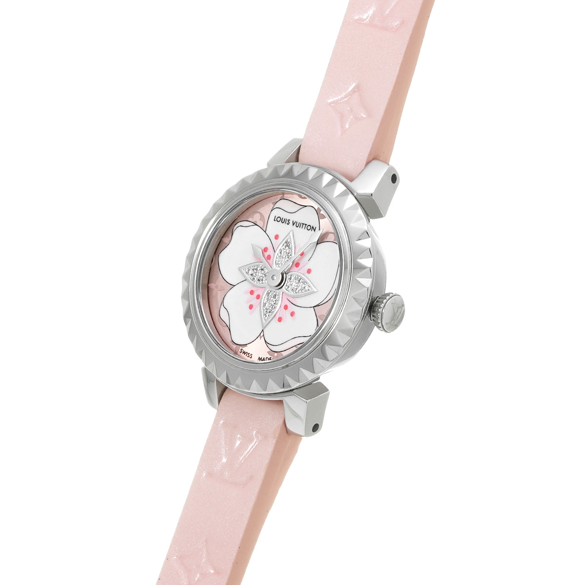 ルイ ヴィトン タンブール Q1M07 ピンク/ホワイト/ダイヤモンド