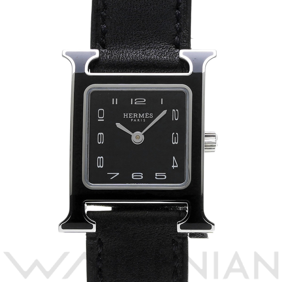 Hウォッチ HH1.221 ブラック エルメス HERMES レディース 【中古