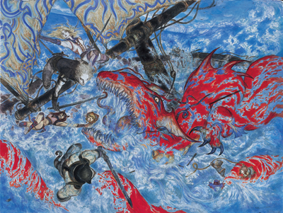 天野喜孝 FFXI 版画 WORLD WAR vana'diel 天野喜孝 FFXI 版画 WORLD