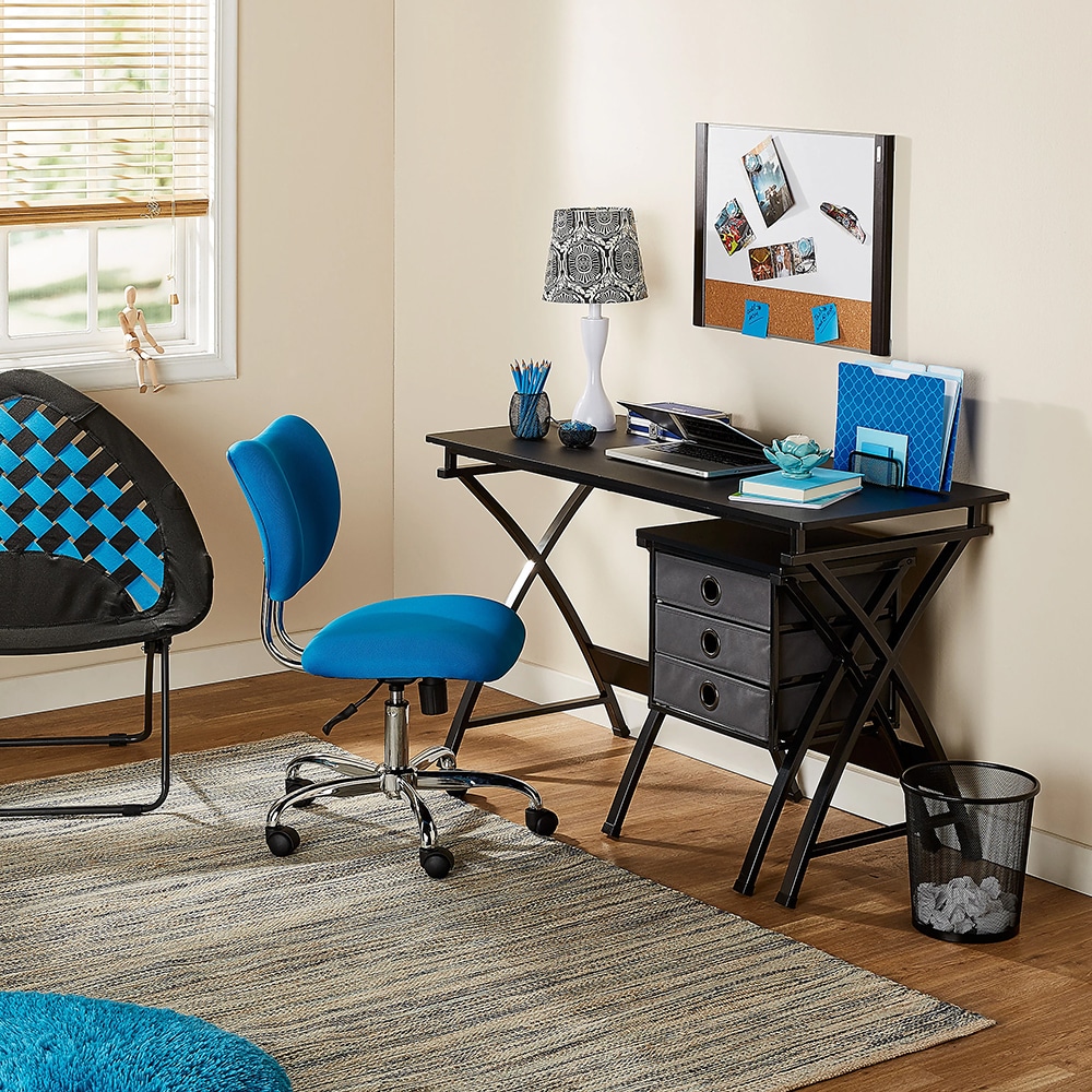 X-Cross 48in Black Desk And File Set | Whalen Furniture