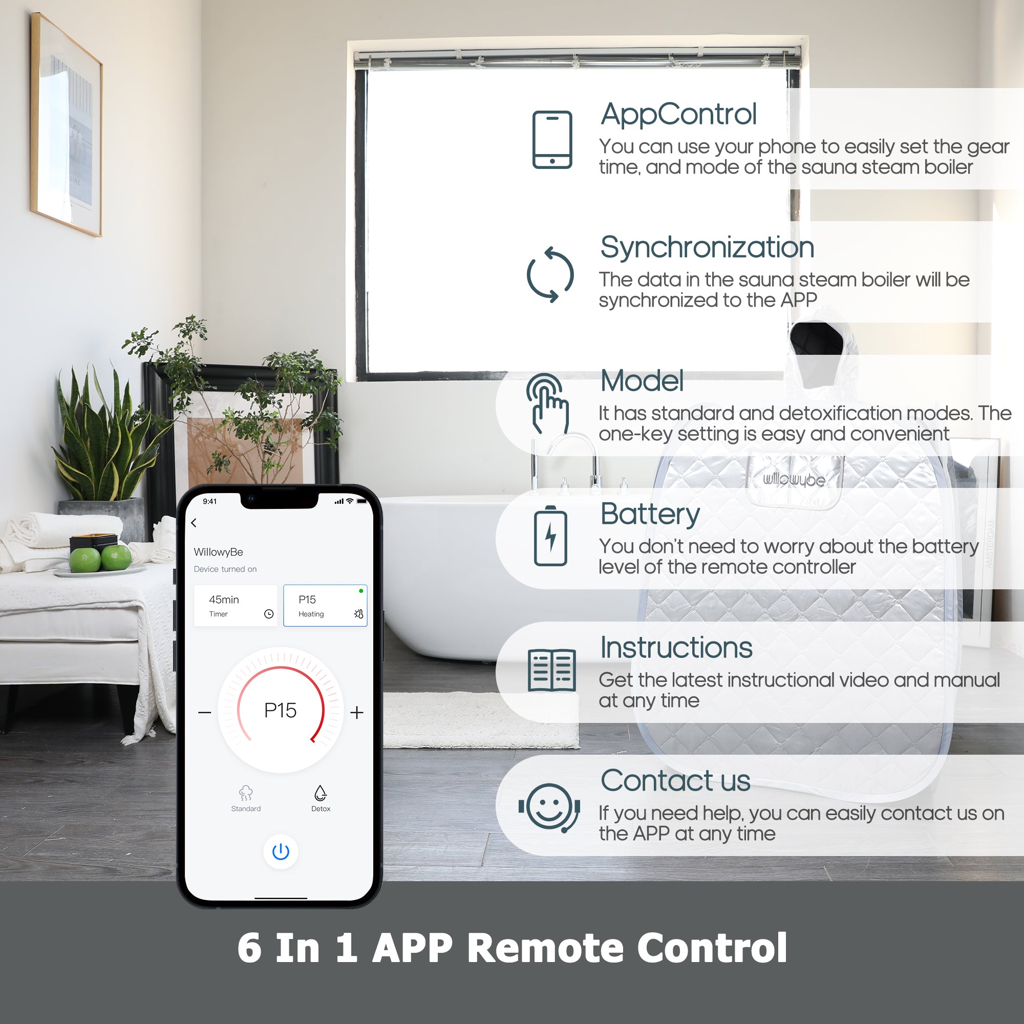 フルサイズのポータブルスチームサウナ - 折りたたみ式 – Willowybe