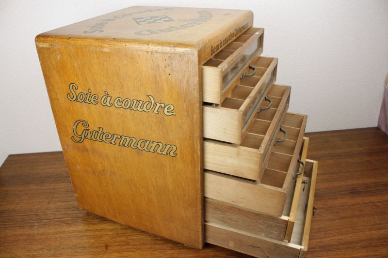 アンティーク ギッターマン スプールキャビネット Gutermann 糸ケース
