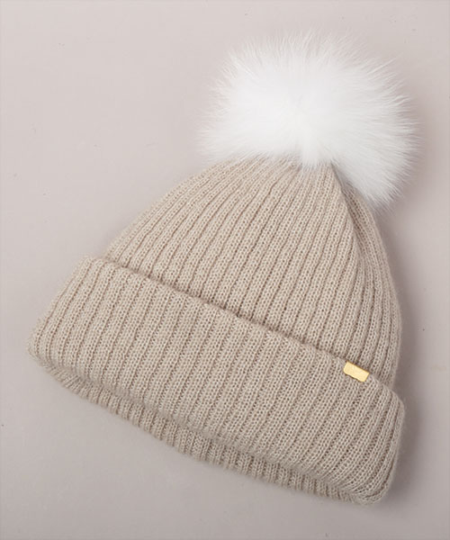 CA4LA 猫モチーフ ニット帽 キャット キャップ ファー パール CA4LA 猫