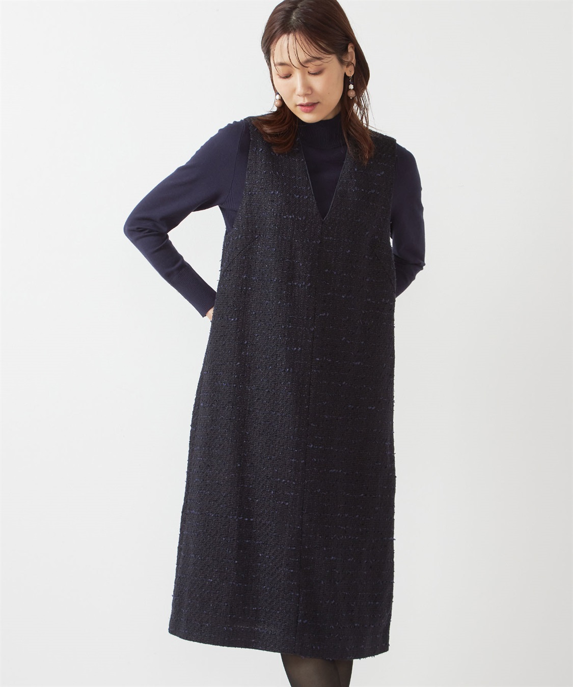 ツイードジャンパードレス A/C DESIGN BY ALPHA CUBIC｜クロスプラス