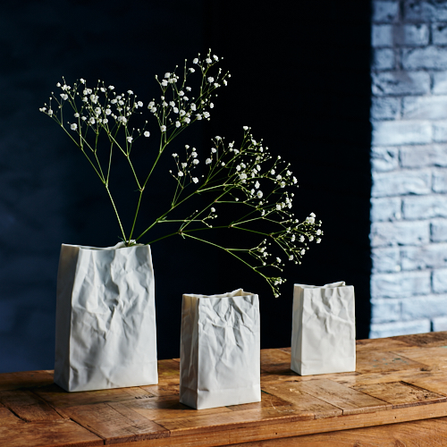 シックなグレージュ♦️箱入り 花瓶♦️未使用♦️補償付♦️元箱発送