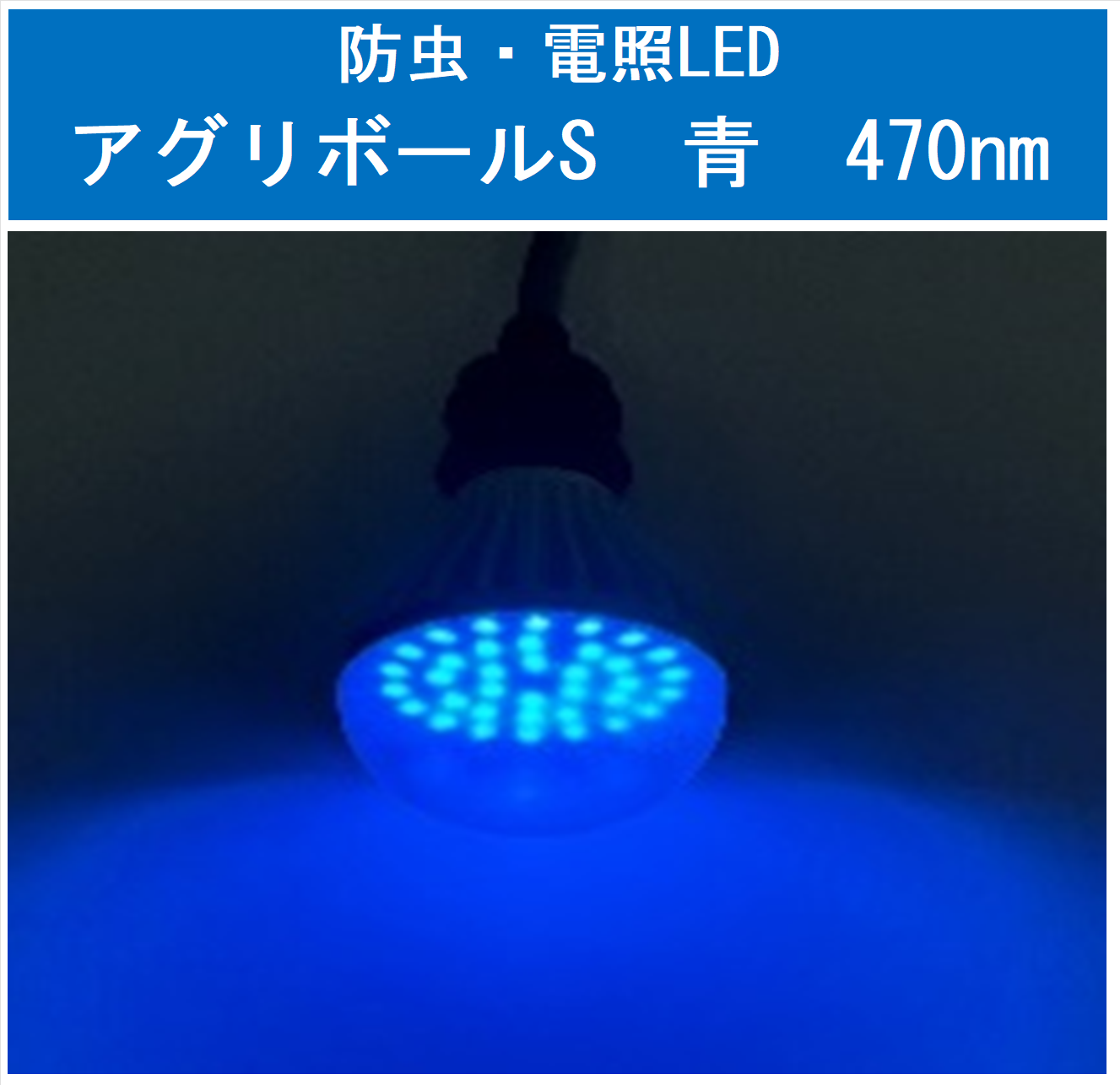電照・防虫 小型LED電球 アグリボールS 青 470nm 商品詳細｜潅水