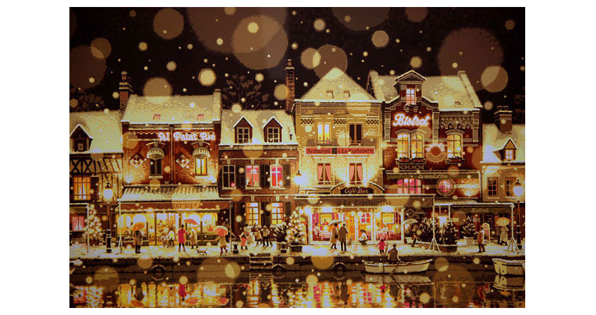 ジグソーパズル 笹倉鉄平 サン・ルーに降る雪 1518スモールピース