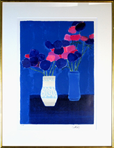 ベルナール カトラン リトグラフ １９７２年 赤と青のアネモネ 版画 カトラン 青い花瓶のアネモネ | 絵画など美術品の販売と買取 | 東京