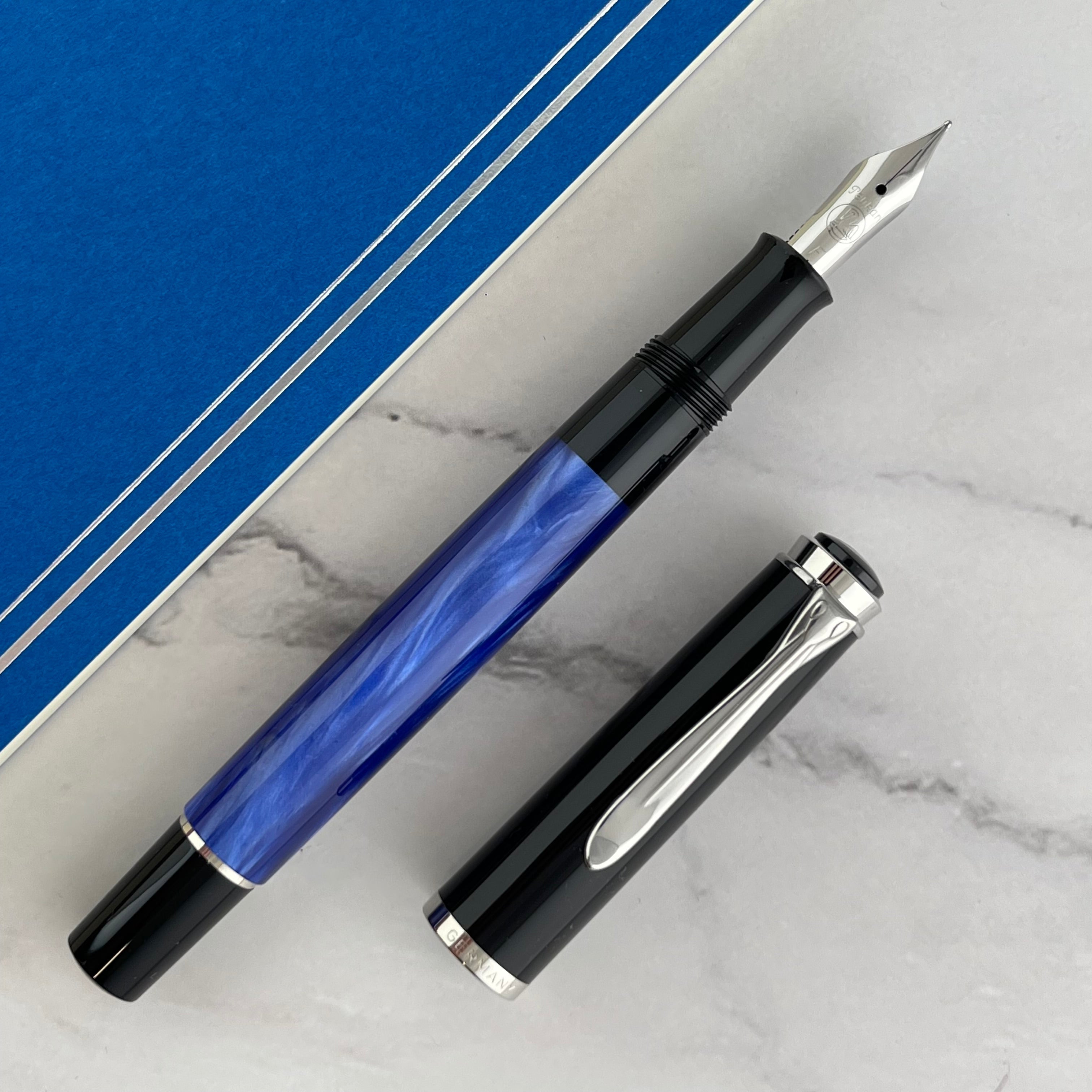 Pelikan Classic M205 Fountain Pen - Blue Marble – Atlas Stationers
