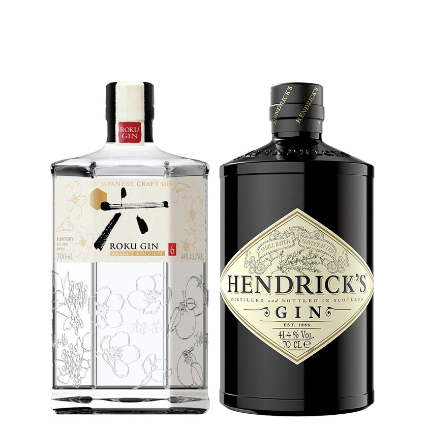 Roku Japanese Gin And Hendricks Gin (2x70cl) - Delivered to Your