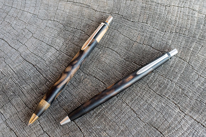ボナンペン黒柿シャーペン真鍮金具野原工芸似木軸0.5 良木 野原工芸 似
