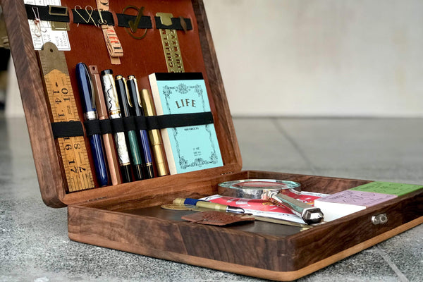 The Writing Box - Portable Wooden Writing Desk - Galen Leather