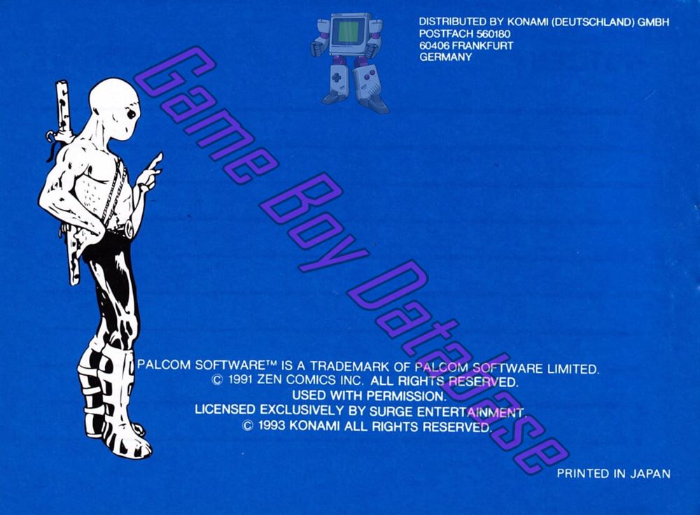 Zen Intergalactic Ninja NOE (30716) - Informations - Game Boy Database