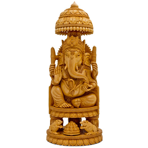 木彫りのガネーシャ神像 | ガネーシャ神と開運グッズ