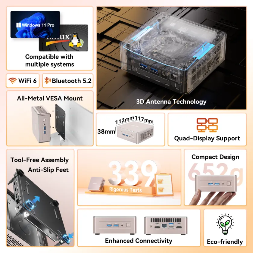 GEEKOM A5 Mini PC: High-Speed Computing with AMD Ryzen™ 7