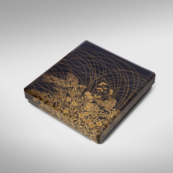 金蒔絵山水紋香箱 江戸期 合せ箱 金銀 富士山 高蒔絵 山と鳥