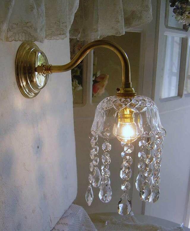 b14. フランス アンティーク ブロンズシェード ミニシャンデリア