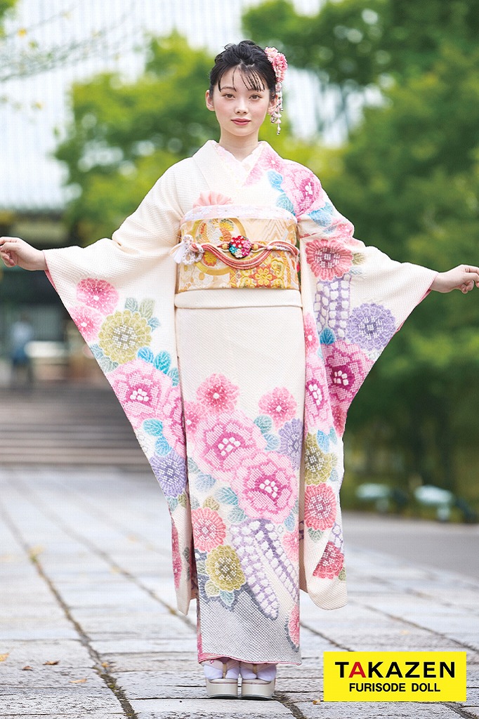 KP1755 振袖 身丈153cm 正絹 着物 成人式 新品 正絹お振袖オーダー