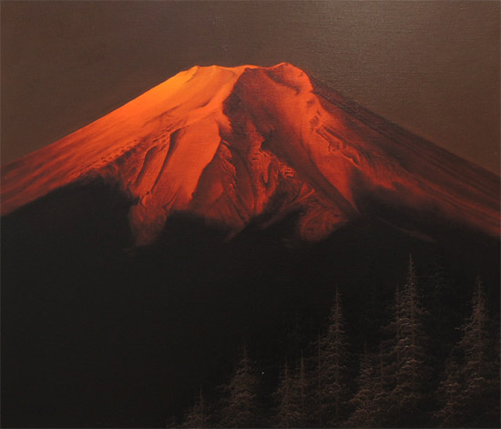 赤富士。油絵。SM 【公式通販】