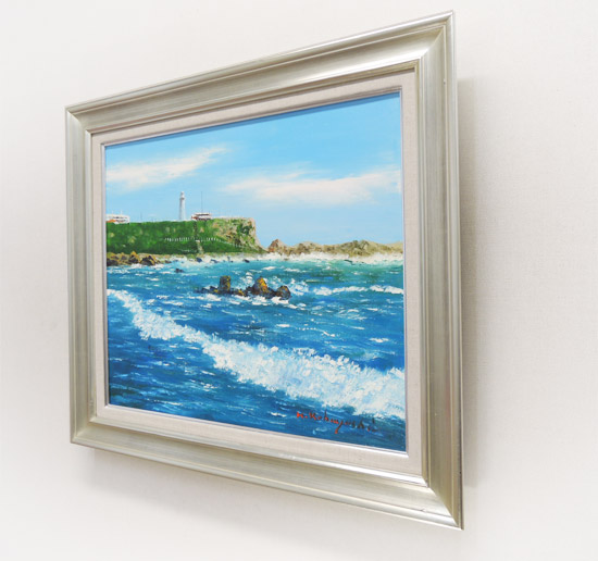 絵画 油絵 犬吠埼 F30号 （小林幸三） 送料無料 【海・山】【肉筆