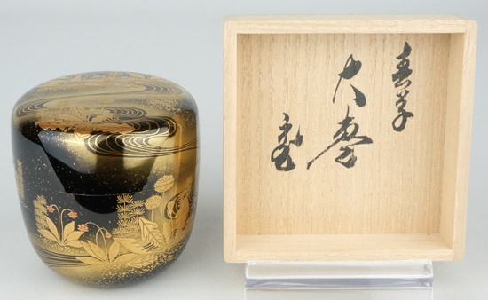 茶道具 漆匠 遠山哲山造 住吉蒔絵 利休棗 共箱 V 9716 - メルカリ