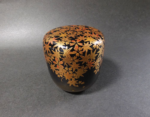 茶道具 蒔絵 上棗 光雲作 朱色