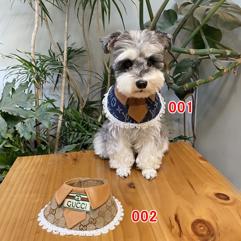 Lv ルイヴィトンブランド ペットバンダナ犬 猫 涎掛けパロディブランド