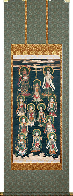 鬼子母神・十羅刹女図 長谷川等伯 掛軸 大越仏壇