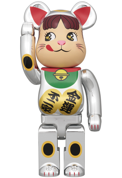 MEDICOM TOY - BE@RBRICK 招き猫 ペコちゃん 金運 ダブル小判 銀メッキ