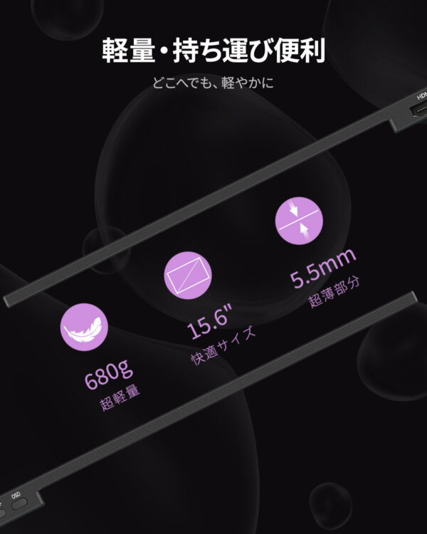 Miuniu モバイルモニター 15.6インチ 1920x1080 DCI-P3 100%色域