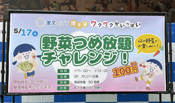 宮崎の宮交シティで野菜詰め放題チャレンジあります！ - ほんみや宮崎