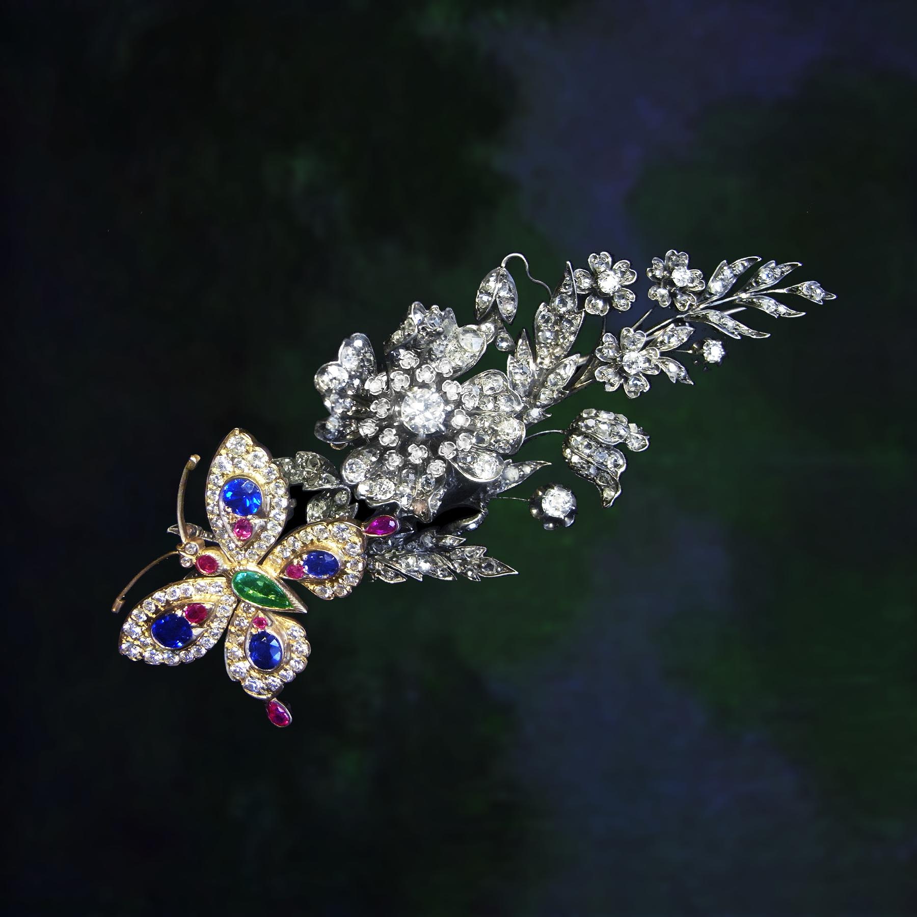 超レア フランスアンティーク チャイルドトルソー ブローチ＆布花付き