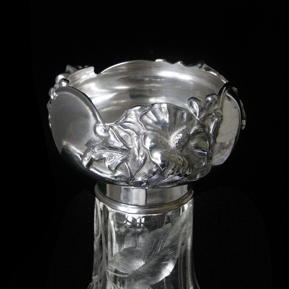 アール・ヌーヴォー ロココアンティークシルバー銀 花瓶フランス