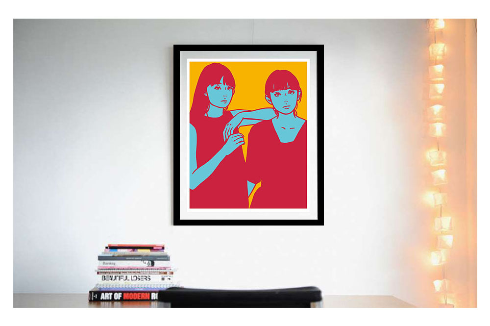 早い物勝ち❗️手作り額付きシルクスクリーン絵画 title「必勝ニャンコ