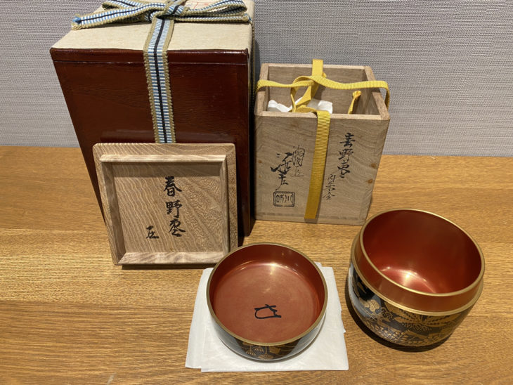 内朱本金面取重箱」、清水六兵衛「手塩皿」おまとめ梱包発送 内朱本金面