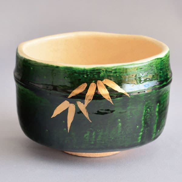 大野桂山 作 青楽竹茶碗(内 香炉釉) of 茶の湯 墨東清友館 茶道具専門