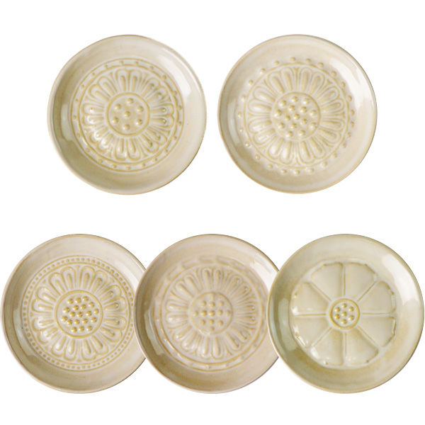 未使用】 赤膚焼 尾西楽斎 南都古瓦 銘々皿 6枚 未使用】 赤膚焼 尾西