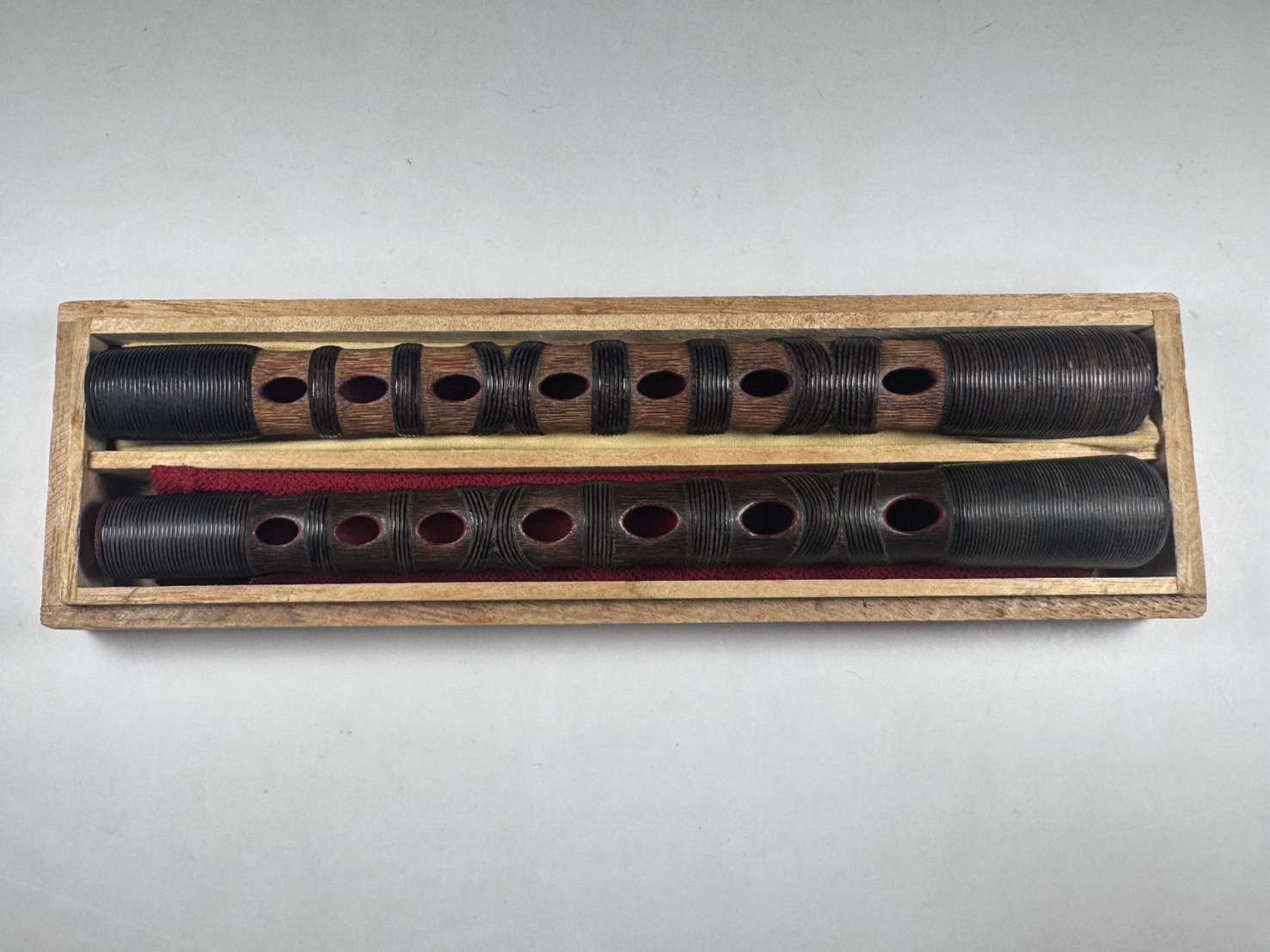 山 ②龍笛 本管 雅楽 藤巻 長さ40cm 江戸期時代物 ②龍笛本