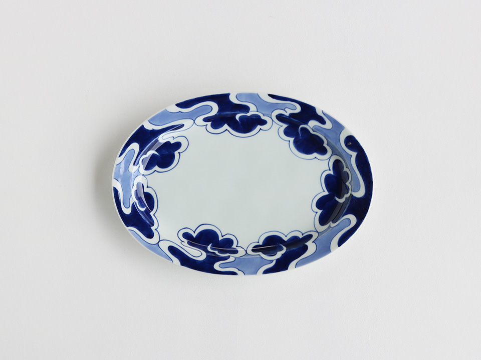 染付 飛雲 楕円プレート小 有田焼 産直！有田焼 波佐見焼 SPECIAL THANKS