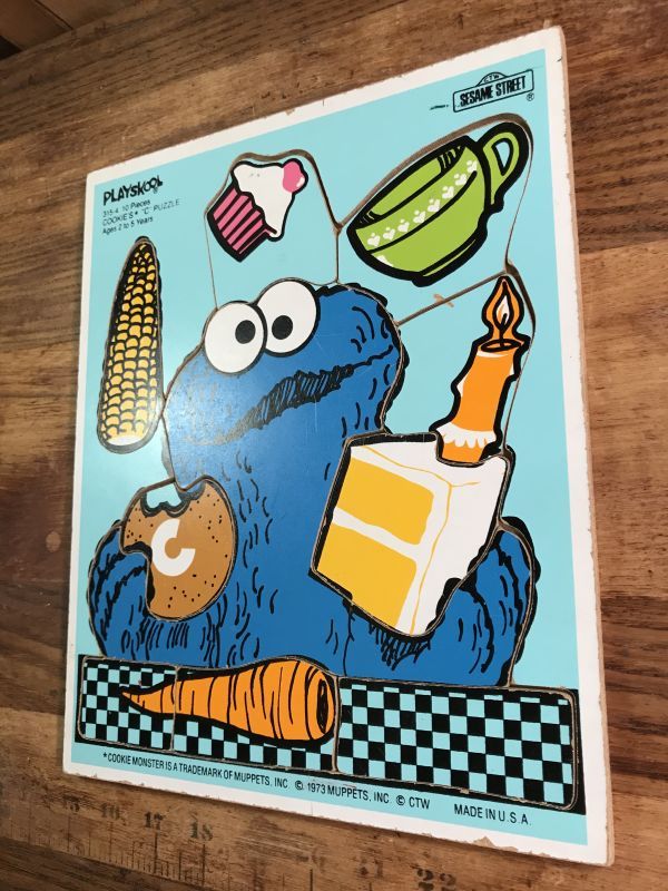 Playskool Sesame Street “Cookie Monster” Wooden Puzzle クッキー