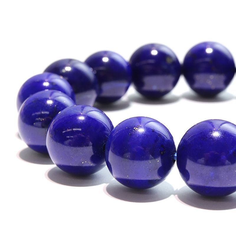 ブレス 最高品質老砿ラピスラズリ＜アフガニスタン産＞ 丸 約12mm 邪気