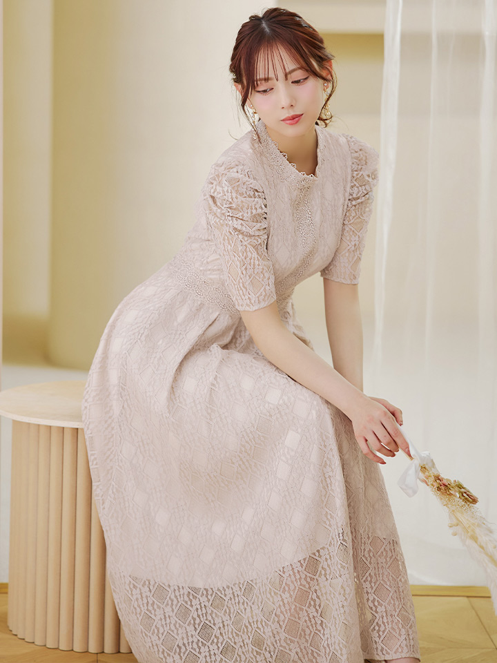 オケージョンドレス/ パーティードレス/ お呼ばれドレス/ 総レース