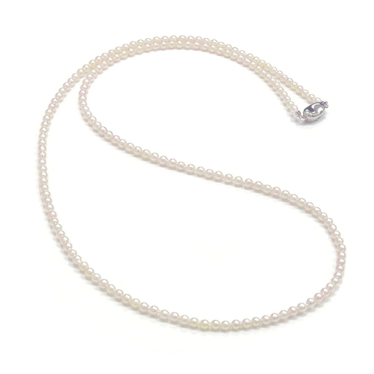 アコヤ真珠 ベビーパールロングネックレス 3.5-4mm 70cm セミラウンド