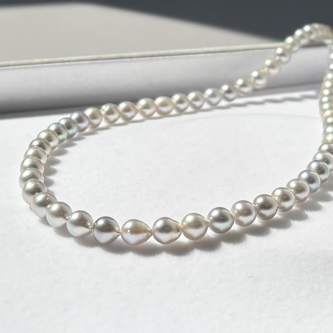 パールネックレス アコヤ本真珠 フォーマル ナチュラル 無調色 5.5